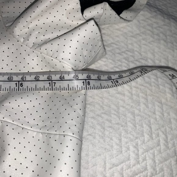 MICHAEL Kors Perforated Vegan Leather Tee Top Blouse Size S - Picture 8 of 10